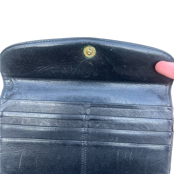 Vintage Coach Water Buffalo Combination Wallet Checkbook Black Leather 4859 Used - Picture 9 of 13